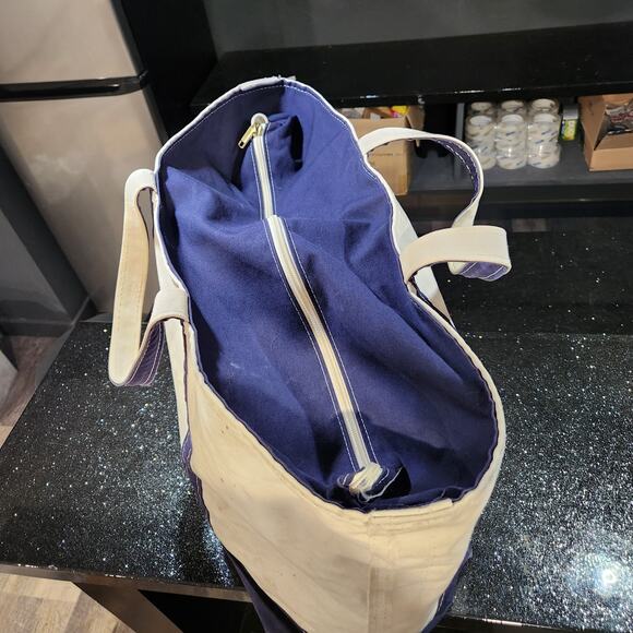 VTG LL Bean Boat & Tote Canvas Bag Zip Close USA Made XL X-Large - Picture 10 of 16